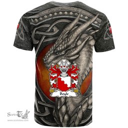 ScotsTee Shop Welsh Boyle Herefordshire m. Hywel Gwyn Coat of Arms Family Crest Wales T Shirt Celtic Dragon With Celtic Knot T Shirt