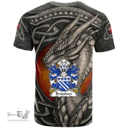 ScotsTee Shop Welsh Bradshaw of St. Dogmaels Pembrokeshire Coat of Arms Family Crest Wales T Shirt Celtic Dragon With Celtic Knot T Shirt