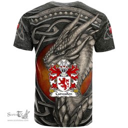 ScotsTee Shop Welsh Cadwallon AP MADOG Coat of Arms Family Crest Wales T Shirt Celtic Dragon With Celtic Knot T Shirt