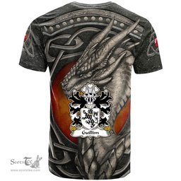 ScotsTee Shop Welsh Guillim of Westbury Gloucester Coat of Arms Family Crest Wales T Shirt Celtic Dragon With Celtic Knot T Shirt
