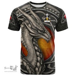 ScotsTee Shop Welsh Grafton of Carew Pembrokeshire Coat of Arms Family Crest Wales T Shirt Celtic Dragon With Celtic Knot T Shirt