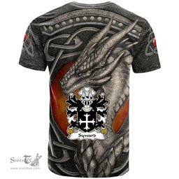 ScotsTee Shop Welsh Syward or Siward lord of Rhutin Glamorgan Coat of Arms Family Crest Wales T Shirt Celtic Dragon With Celtic Knot T Shirt