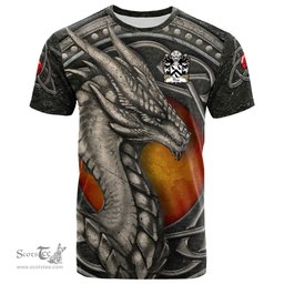 ScotsTee Shop Welsh Rhys AP Sir GRUFFUDD Coat of Arms Family Crest Wales T Shirt Celtic Dragon With Celtic Knot T Shirt