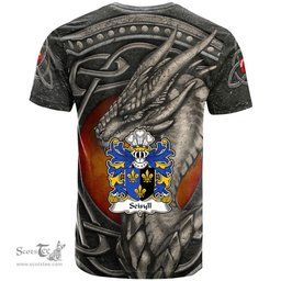 ScotsTee Shop Welsh Seisyll AP DYFNWAL Coat of Arms Family Crest Wales T Shirt Celtic Dragon With Celtic Knot T Shirt