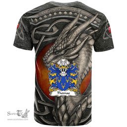ScotsTee Shop Welsh Thomas AP DAFYDD AP GRUFFUDD Coat of Arms Family Crest Wales T Shirt Celtic Dragon With Celtic Knot T Shirt
