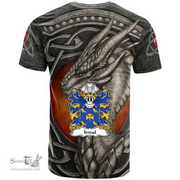 ScotsTee Shop Welsh Idwal IWRCH Son of Cadwaladr Fendigaid Coat of Arms Family Crest Wales T Shirt Celtic Dragon With Celtic Knot T Shirt