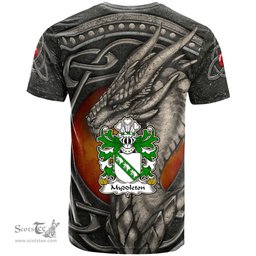ScotsTee Shop Welsh Myddleton of Gwenynog Denbighshire Coat of Arms Family Crest Wales T Shirt Celtic Dragon With Celtic Knot T Shirt