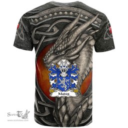 ScotsTee Shop Welsh Madog AP LLYWELYN AP GRIFFRI or Madock Coat of Arms Family Crest Wales T Shirt Celtic Dragon With Celtic Knot T Shirt