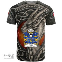 ScotsTee Shop Welsh Lloyd of Abergavenny Monmouthshire Coat of Arms Family Crest Wales T Shirt Celtic Dragon With Celtic Knot T Shirt