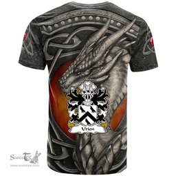 ScotsTee Shop Welsh Urien RHEGED Coat of Arms Family Crest Wales T Shirt Celtic Dragon With Celtic Knot T Shirt