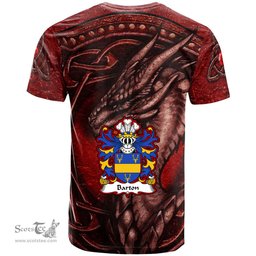 ScotsTee Shop Welsh Barton Coat of Arms Family Crest Wales T Shirt Celtic Red Dragon T Shirt