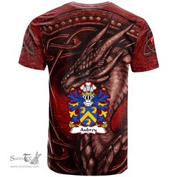 ScotsTee Shop Welsh Aubrey of Breconshire Coat of Arms Family Crest Wales T Shirt Celtic Red Dragon T Shirt