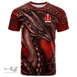 ScotsTee Shop Welsh Beake of Caernarfon Coat of Arms Family Crest Wales T Shirt Celtic Red Dragon T Shirt