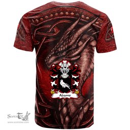 ScotsTee Shop Welsh Adams Patrickchurch Pembrokeshire Coat of Arms Family Crest Wales T Shirt Celtic Red Dragon T Shirt