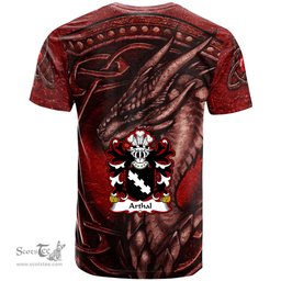 ScotsTee Shop Welsh Arthal or Arthgal Coat of Arms Family Crest Wales T Shirt Celtic Red Dragon T Shirt