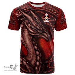 ScotsTee Shop Welsh Clement of Cardiganshire Coat of Arms Family Crest Wales T Shirt Celtic Red Dragon T Shirt