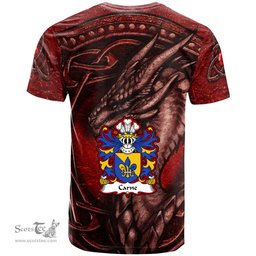 ScotsTee Shop Welsh Carne of Nash and Ewenni Glamorgan Coat of Arms Family Crest Wales T Shirt Celtic Red Dragon T Shirt