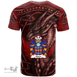 ScotsTee Shop Welsh Hoton or Houghton of Pembrokeshire Coat of Arms Family Crest Wales T Shirt Celtic Red Dragon T Shirt