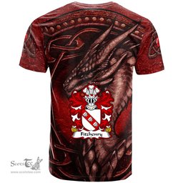 ScotsTee Shop Welsh Fitzhenry of Pembrokeshire Coat of Arms Family Crest Wales T Shirt Celtic Red Dragon T Shirt