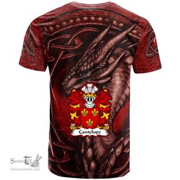 ScotsTee Shop Welsh Cantelupe Lord of Abergavenny Coat of Arms Family Crest Wales T Shirt Celtic Red Dragon T Shirt