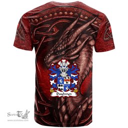 ScotsTee Shop Welsh Daylwyn or Bushe Coat of Arms Family Crest Wales T Shirt Celtic Red Dragon T Shirt
