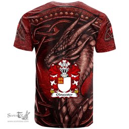 ScotsTee Shop Welsh Gloucester mother was heiress to Fitzhamon Coat of Arms Family Crest Wales T Shirt Celtic Red Dragon T Shirt