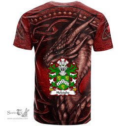 ScotsTee Shop Welsh Heleighe Helegh Heley of Flint Coat of Arms Family Crest Wales T Shirt Celtic Red Dragon T Shirt