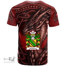 ScotsTee Shop Welsh Hanbury of Pontypool Monmouthshire Coat of Arms Family Crest Wales T Shirt Celtic Red Dragon T Shirt
