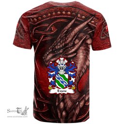 ScotsTee Shop Welsh Evans of Chester Coat of Arms Family Crest Wales T Shirt Celtic Red Dragon T Shirt