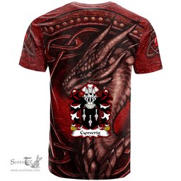 ScotsTee Shop Welsh Cynwrig SAIS Coat of Arms Family Crest Wales T Shirt Celtic Red Dragon T Shirt