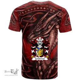ScotsTee Shop Welsh Goodman of Ruthin Denbighshire Coat of Arms Family Crest Wales T Shirt Celtic Red Dragon T Shirt