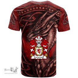 ScotsTee Shop Welsh Cornewall Barons of Burford Coat of Arms Family Crest Wales T Shirt Celtic Red Dragon T Shirt