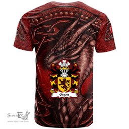 ScotsTee Shop Welsh Grant of Llwyn y grant Glamorgan Coat of Arms Family Crest Wales T Shirt Celtic Red Dragon T Shirt