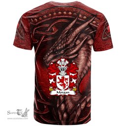 ScotsTee Shop Welsh Morgan Sir AP MAREDUDD Coat of Arms Family Crest Wales T Shirt Celtic Red Dragon T Shirt