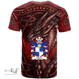 ScotsTee Shop Welsh Moore lords of Crick Monmouthshire Coat of Arms Family Crest Wales T Shirt Celtic Red Dragon T Shirt