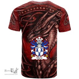 ScotsTee Shop Welsh Moris of Caswilia Brawdy Pembrokeshire Coat of Arms Family Crest Wales T Shirt Celtic Red Dragon T Shirt