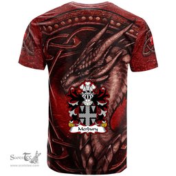 ScotsTee Shop Welsh Merbury or Marbery Justiciar of South Wales Coat of Arms Family Crest Wales T Shirt Celtic Red Dragon T Shirt