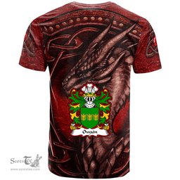 ScotsTee Shop Welsh Owain GWYNEDD Coat of Arms Family Crest Wales T Shirt Celtic Red Dragon T Shirt