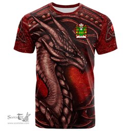 ScotsTee Shop Welsh Owain GWYNEDD Coat of Arms Family Crest Wales T Shirt Celtic Red Dragon T Shirt