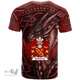 ScotsTee Shop Welsh Middleton Daughter m. Rhirid ap Dafydd Coat of Arms Family Crest Wales T Shirt Celtic Red Dragon T Shirt