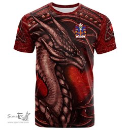 ScotsTee Shop Welsh Whitney of Herefordshire Coat of Arms Family Crest Wales T Shirt Celtic Red Dragon T Shirt