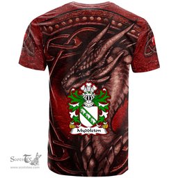 ScotsTee Shop Welsh Myddleton of Gwenynog Denbighshire Coat of Arms Family Crest Wales T Shirt Celtic Red Dragon T Shirt