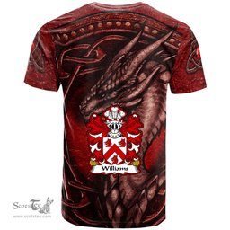 ScotsTee Shop Welsh Williams of Pen rhos Monmouthshire Coat of Arms Family Crest Wales T Shirt Celtic Red Dragon T Shirt