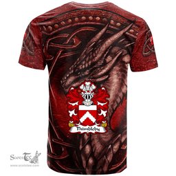 ScotsTee Shop Welsh Thimbleby of Harlech Caernarfonshire Coat of Arms Family Crest Wales T Shirt Celtic Red Dragon T Shirt