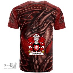 ScotsTee Shop Welsh Tegwared Y BAISWEN Coat of Arms Family Crest Wales T Shirt Celtic Red Dragon T Shirt
