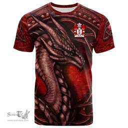 ScotsTee Shop Welsh Walby of Breconshire Coat of Arms Family Crest Wales T Shirt Celtic Red Dragon T Shirt