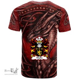 ScotsTee Shop Welsh Wallis or Welsh of Llan wern Monmouthshire Coat of Arms Family Crest Wales T Shirt Celtic Red Dragon T Shirt