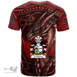 ScotsTee Shop Welsh Prichard Parson of Denbighshire Coat of Arms Family Crest Wales T Shirt Celtic Red Dragon T Shirt