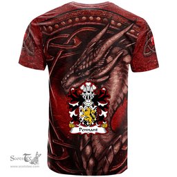 ScotsTee Shop Welsh Pennant of Penrhyn Castle Caernarvonshire Coat of Arms Family Crest Wales T Shirt Celtic Red Dragon T Shirt