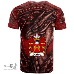 ScotsTee Shop Welsh St Maur SEYMOUR of Penhow Castle Monmouthshire Coat of Arms Family Crest Wales T Shirt Celtic Red Dragon T Shirt